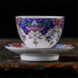 Boutique Tea Cup With Coaster Chinese Jingdezhen Town Porcelain Cup Saucer New