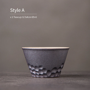 Black Ceramic Teacup Novelty Tea Cup Drinkware