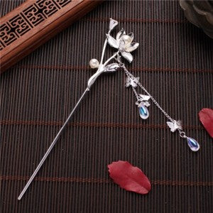 Handmade Tiara Hairpin Flower Fringe Kanzashi Step Shake Headdress Hair Clip