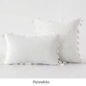 Tassel Velvet Sofa Pillow Cover Solid Plush Sofa Cushion Cover Fringe Pillowcase