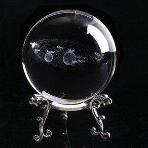 Laser Engraved Solar System Ball 3D Miniature Planets Model Sphere Glass Globe
