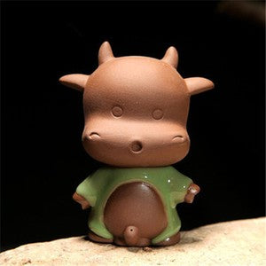 Chinese Brother Kiln Creative Tea Pet Pee Doll Statue Purple Clay Ornament