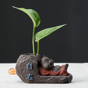 Creative Vase Decoration Small Size Yixing Zisha Purple Clay Pig Statue Tea Pet