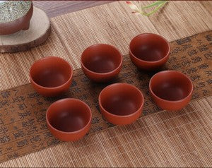 6pcs/lot Kungfu Tea Cup Puer Cups 25ml / 50ml Chinese Purple Clay Porcelain Cups