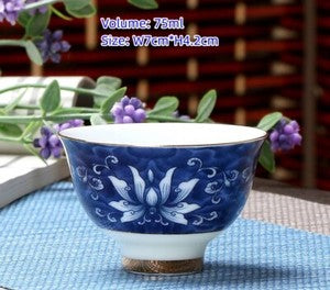 One Cup Blue And White Porcelain Tea Cup Chinese Kungfu Tea Cup Ceramic On Sales