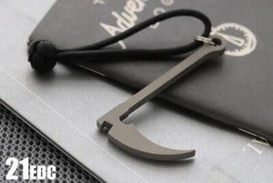 EDC Titanium Multifunctional Crowbar Axe Bottle Opener Keychain Necklace Pendant
