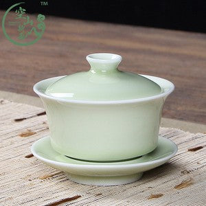 180ml Gaiwan Open Film Cover Bowl Longquan Celadon Kungfu Pot Tea Bowl Tea Cups