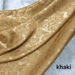 150*100cm Faux Silk Satin Rose Floral Brocade Damask Fabric Dress Sewing Craft