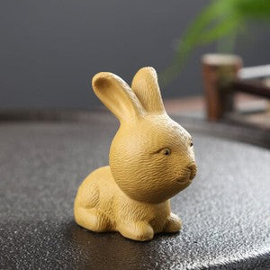 tea pet yixing zisha purple clay rabbit statue small size creative tea play new
