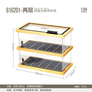 1:64 Scale Mini Car Model Parking Lot Show Case Dustproof Storage Box