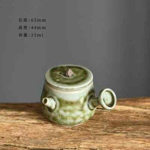 Coarse Pottery Mini Side Handle Pot Chinese Fingertip Teapot Handmade