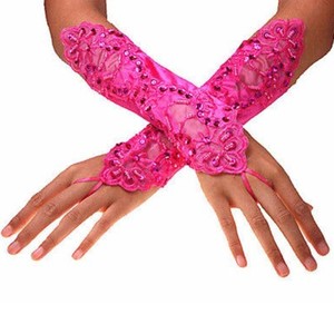 Lace Satin Gloves Thin Long Bride Wedding Party Arm Elbow