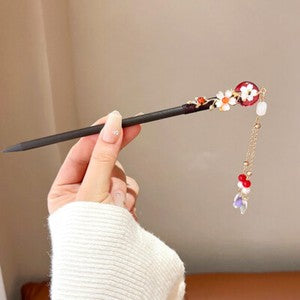 Women Flower Wooden Chopsticks Hair Hairpin Hair Stick Chinese Style Hairpins