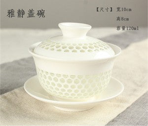 Chinese porcelain/zisha gaiwan covered teacup lid saucer ceramic handpainted cup