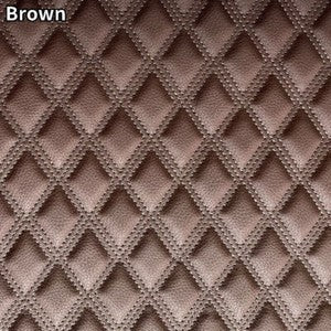 Double Thread Quilted Faux Leather Vinyl Fabric Foam Backing Upholstery Cushion