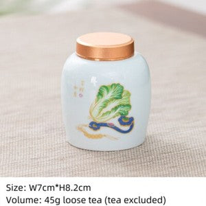 Canister With Lid Sealed Jar For Loose Tea Small Size Porcelain Floral Print New