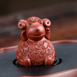 One Sheep Handmade Tea Pet Mascot Wealth Bring Tea Play Yixing Zisha Ornament