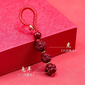 Sanhe Liuhe Taisui Cinnabar Pendant Talisman Pendant Keychain Twelve Zodiac