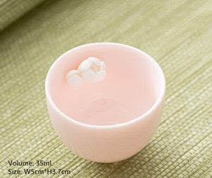 1PC Pink for Lady New Creative Floral Relief Porcelain Tea Cup Master Cup
