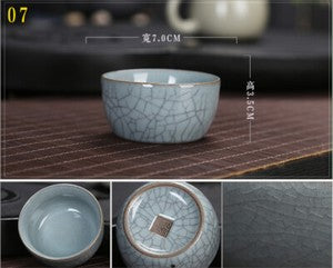 Marked Tea Cup Crackle Glaze Brother Kiln Porcelain Cup Longquan Celadon Cup Tea