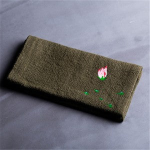Chinese Tea Towel Cotton & Linen Towel Absorbent Flower Printing Cleaning Cloth