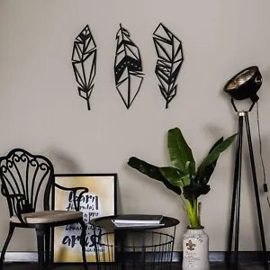 GeoFeathers , Decorative Boho Art for Living Room, Bathroom, Kitchen, or Bedroom