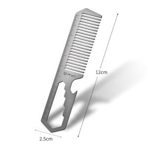 Titanium Hair Beared Comb Anti Static Pocket Multi Tool Bottle Opener Wrench EDC