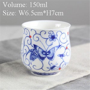 China Porcelain Master Cup Handpainted Tea Cup Multi Pattern 3.4oz Office Cups