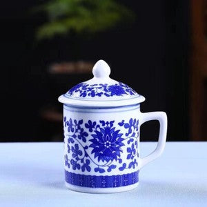 New Chinese Dragon Coffee Mug with Lid Porcelain Office China Tea Cups Gifts