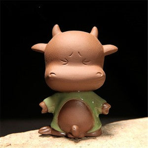 Chinese Brother Kiln Creative Tea Pet Pee Doll Statue Purple Clay Ornament