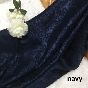150*100cm Faux Silk Satin Rose Floral Brocade Damask Fabric Dress Sewing Craft
