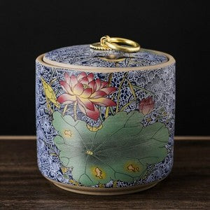 10cm Tea Tins Sealed Storage Tea Caddy Ceramic Container Puer Tea Jar Tea Set