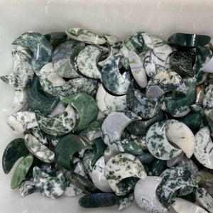 20pcs Natural Quartz Stone Gemstone Crescent Moon Shape DIY Jewelry Making 30mm
