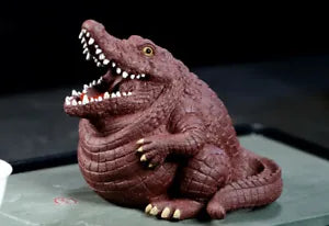 chinese yixing zisha handmade tea pet crocodile decoration Purple Clay 