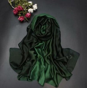 100*190cm Colorful Gradient Women Silk Scarf Shawl Belly Dance Waving Scarf Veil