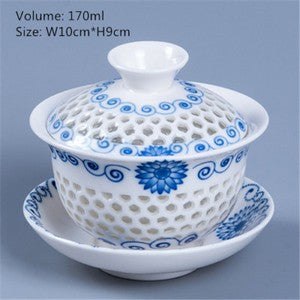 Multi-size Porcelain Gaiwan Chinese Kungfu Tea Set Cup Bowl Creative Cup Saucer