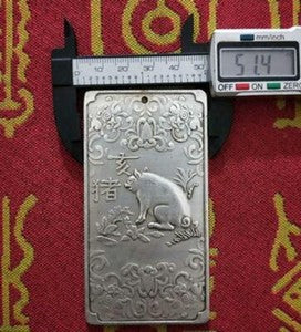 1PC Tibetan Silver Tibet Statue Chinese Zodiac Amulet Thangka Feng shui