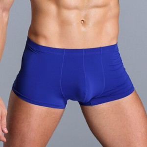 Men's Sexy Ice Silk Transparent Convex Panties Boxer Briefs Underpants Underwear