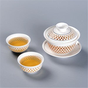 Kungfu Tea Set China Creative Tea Pot Gaiwan Porcelain Matching Tea Cup Pitcher