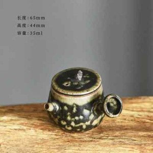 Coarse Pottery Mini Side Handle Pot Chinese Fingertip Teapot Handmade