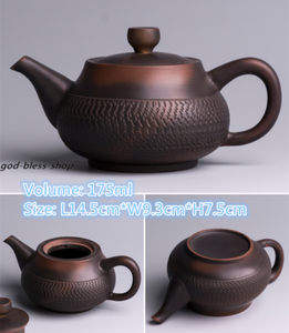 China JianShui Purple Pottery Tea Pot Creative Handmade Pot Xishi Ball Infuser