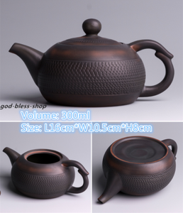 China JianShui Purple Pottery Tea Pot Creative Handmade Pot Xishi Ball Infuser