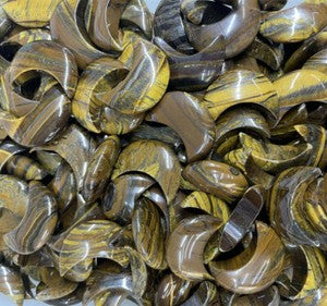 20pcs Natural Quartz Stone Gemstone Crescent Moon Shape DIY Jewelry Making 30mm