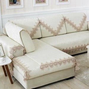 Lace Quilted Jacquard Sofa Cover Slipcover Anti-slip Couch Recliner Protector
