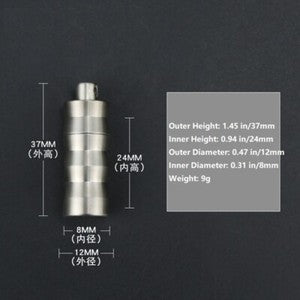 EDC Titanium Pill Case Container Portable Waterproof Box Keychain Pendant
