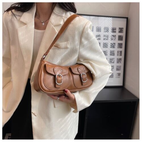 Vintage Handbags Synthetic Leather Brown Bags Handbag 29*12*7 CM Sequined Purse