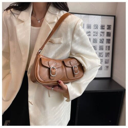 Vintage Handbags Synthetic Leather Brown Bags Handbag 29*12*7 CM Sequined Purse