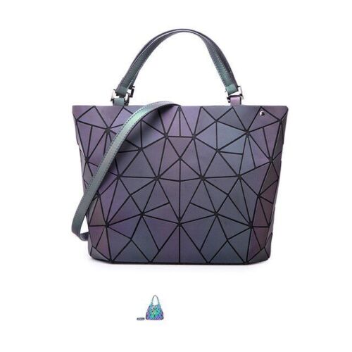 Luminous Big Bag Holographic Reflective Geometric Shoulder Bags Handbags Zipper