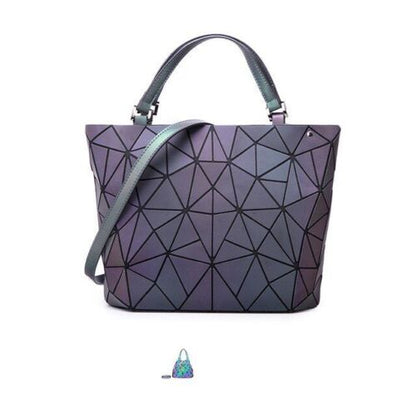 Luminous Big Bag Holographic Reflective Geometric Shoulder Bags Handbags Zipper