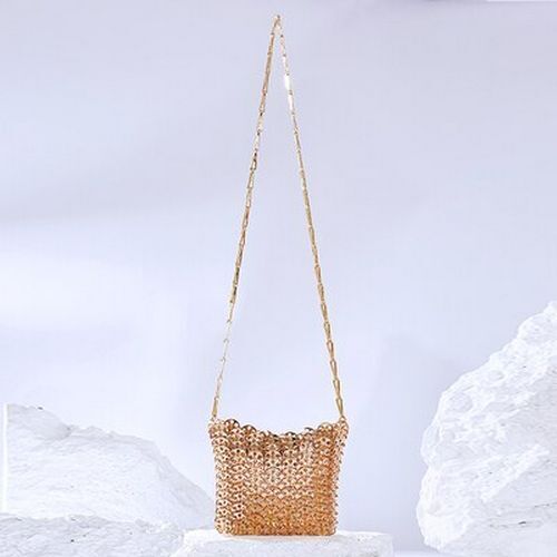 Luxury Bag Metal Sequins Chain Woven Bag Clutch Shoulder Handbag Bag 19*11*1 CM